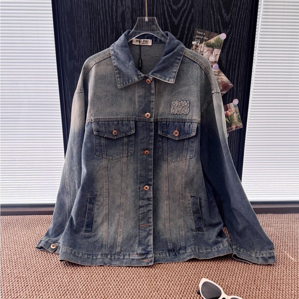 Miu Miu Vintage Faded Denim Trucker Jacket ✨